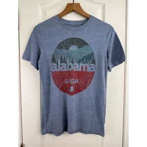 State of Mine Alabama USA Short Sleeve T Shirt Blue Youth XL